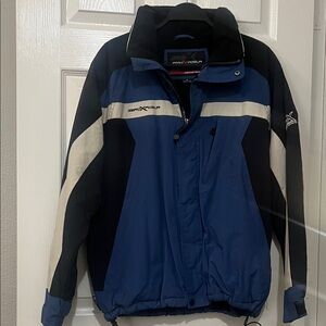 ZeroXposur Men's Blue and White Ski Jacket with Hood size:M retail $89